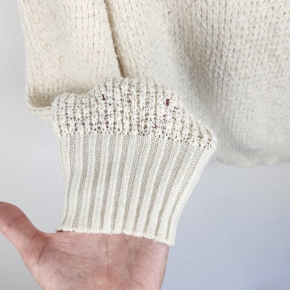 Free People By Your Side Cowl Neck Boucle Loose Knit Sweater sz S - Picture 5 of 8